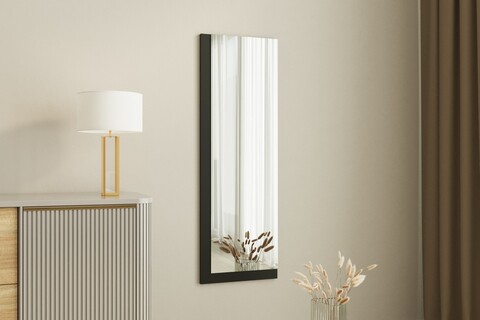 Oglinda decorativa, Siam, Lariya, 40x120x2.2 cm, MDF , Alb/Negru
