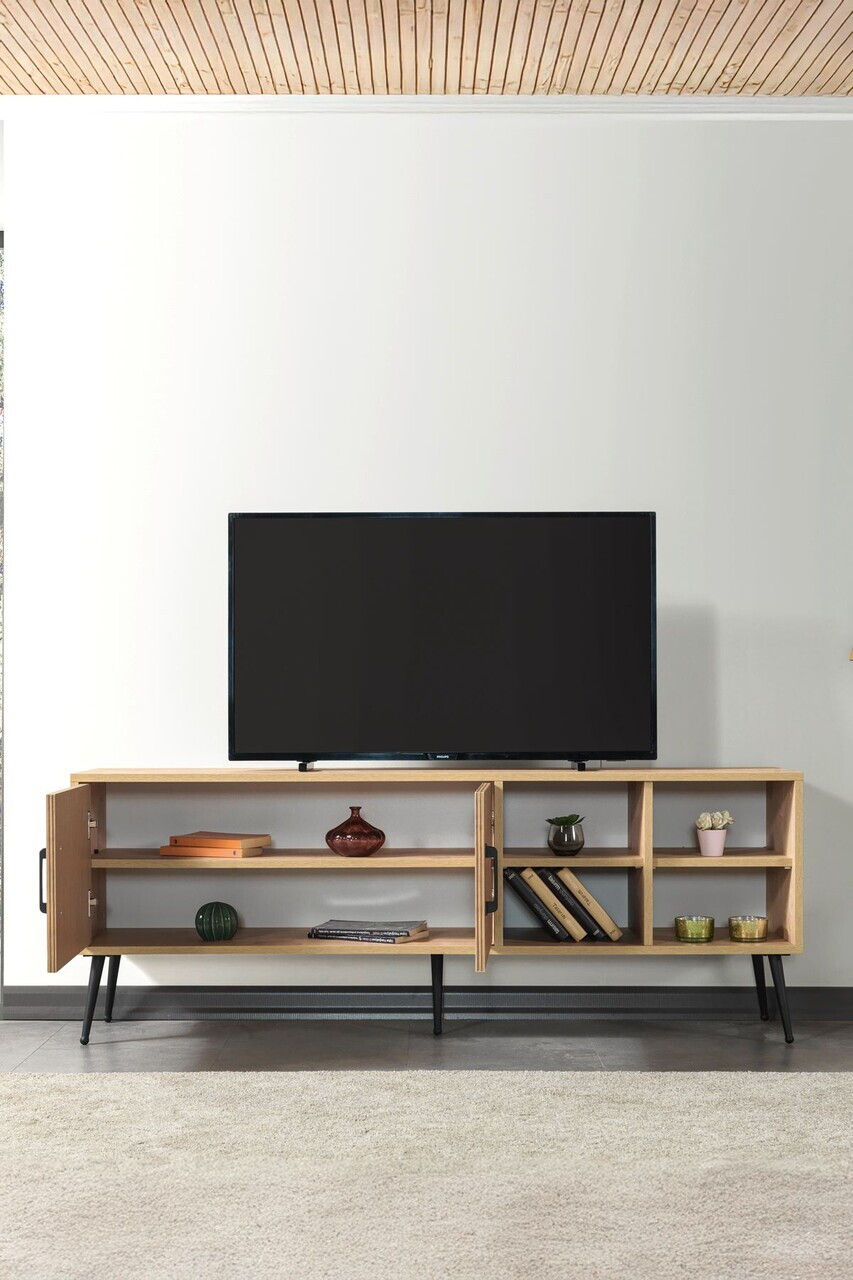 Comoda TV, Hanah Home, Şile 3610, 160x60x35 cm, PAL, Maro — imaginea 2