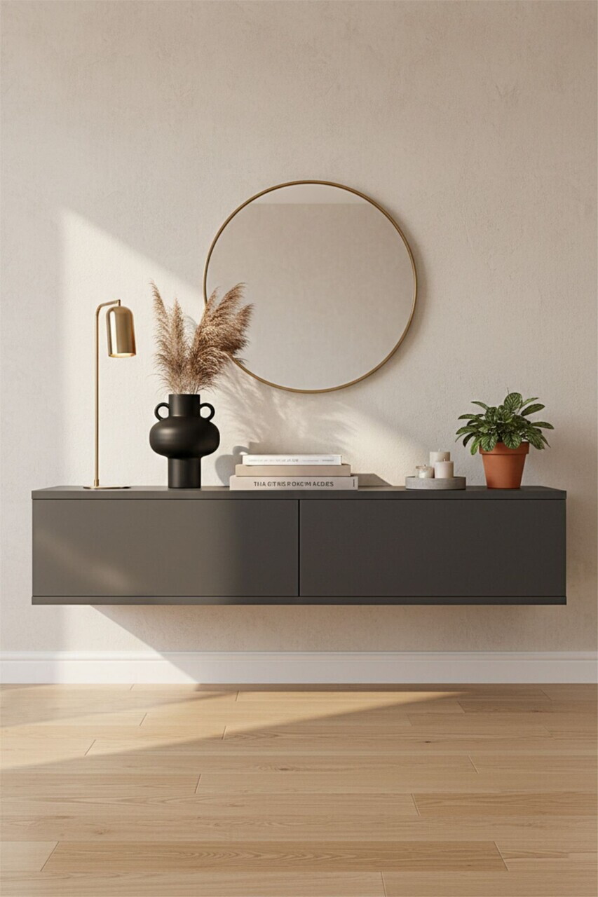 Dulap, Hanah Home, Aplos 120, 120x25.5x29.6 cm, Antracit — imaginea 2