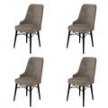 Set de scaune, Charlotte, Pare, Metal, Cappuccino / Negru