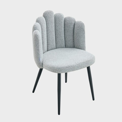 Scaun Luxe, Homla, 55x49x85 cm, MDF/poliester, gri deschis