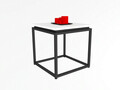 Masuta de cafea, Puqa Design, Nergis, 45x45.5x45 cm, PAL, Alb/Negru
