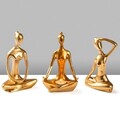 Set de obiecte decorative, Yoga, Poliester, Auriu