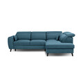 Coltar extensibil dreapta 4 locuri ELTAP, RT-38SAV, Noble, 255x201x100 cm, lemn/poliester, albastru inchis