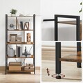 Biblioteca cu 5 rafturi, Vasagle, Industrial Living, 74x30x150 cm. PAL/otel, maro