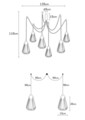 Candelabru Fetiye N-1110, Noor, 110 x 135 cm, 6 x E27, 100W, negru