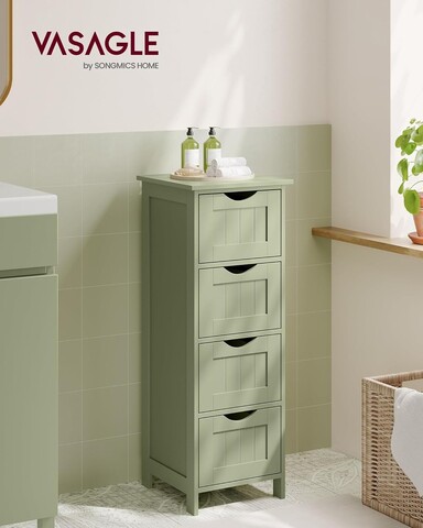Dulap pentru baie, Vasaghle, Modern Style, 30x30x82 cm, MDF, verde