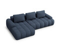 Coltar extensibil stanga 3 locuri, Linz, Cosmopolitan Design, 275x142x84 cm, tesatura structurata, albastru inchis
