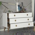 Comoda, Tera Home, Nadya, 120 x 80.3 x 45 cm, pal melaminat, alb/nuc
