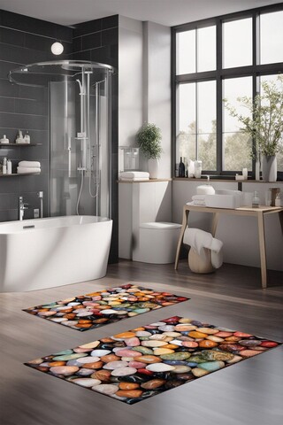 Set covorase de baie, Cartwright, CT-5269, Poliester, Multicolor