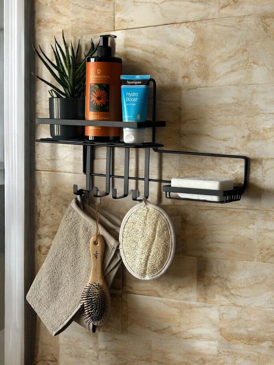 Organizator de baie, L'essentiel Maison, WB044-B, 40x10x24 cm, Negru - view 2