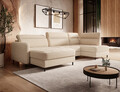 Coltar extensibil stanga 4 locuri ELTAP, LT-18TOS, Berrto, 306x165x100 cm, lemn/poliester, bej deschis