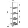 Organizator baie cu 4 rafturi Ellis, Versa, 34 x 33 x 140 cm, MDF/metal