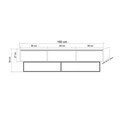 Comoda TV Milo, Sapphire, 180x40x50 cm, maro/negru
