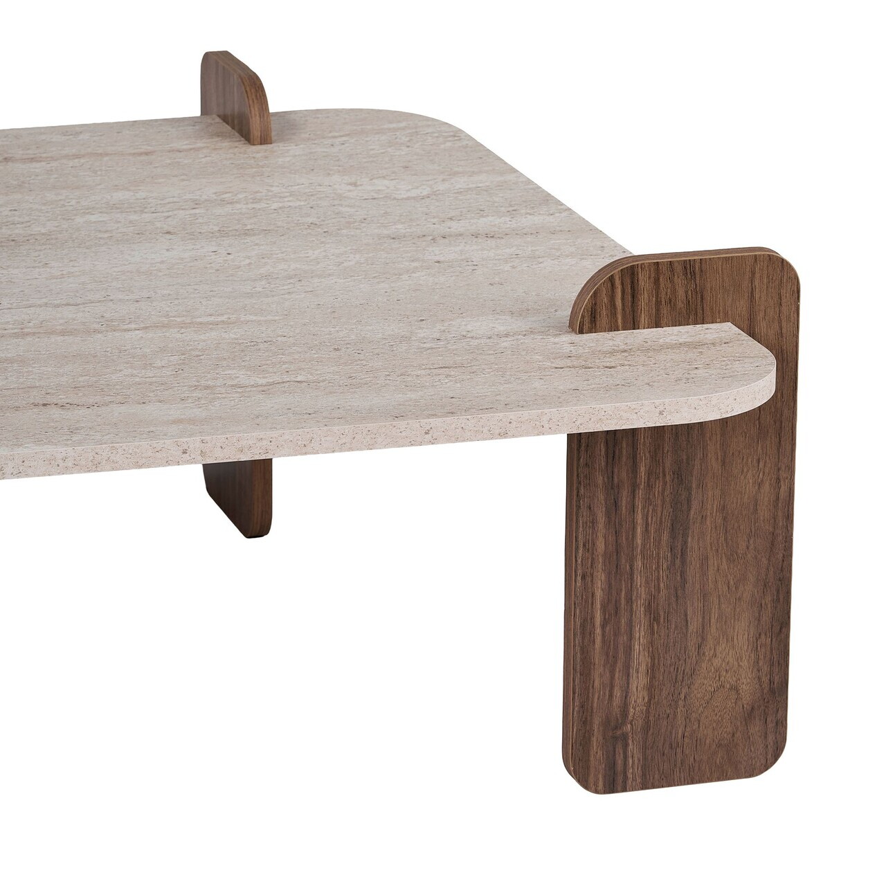 Masuta de cafea, Hanah Home, Marais, 90x35x90 cm, PAL, Travertin / Nuc — imaginea 7