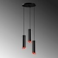 Lustra Sivani MR - 973, Opviq, 35 x 114 cm, 3 x E27, 40W, negru/rosu
