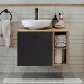 Dulap de baie cu chiuvetă, Hanah Home, 2452, 65x58x45 cm, MDF, Pin Atlantic / Antracit