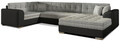 Coltar extensibil dreapta 5 locuri ELTAP, Damario, 338x189x78 cm, lemn/poliester, gri/negru