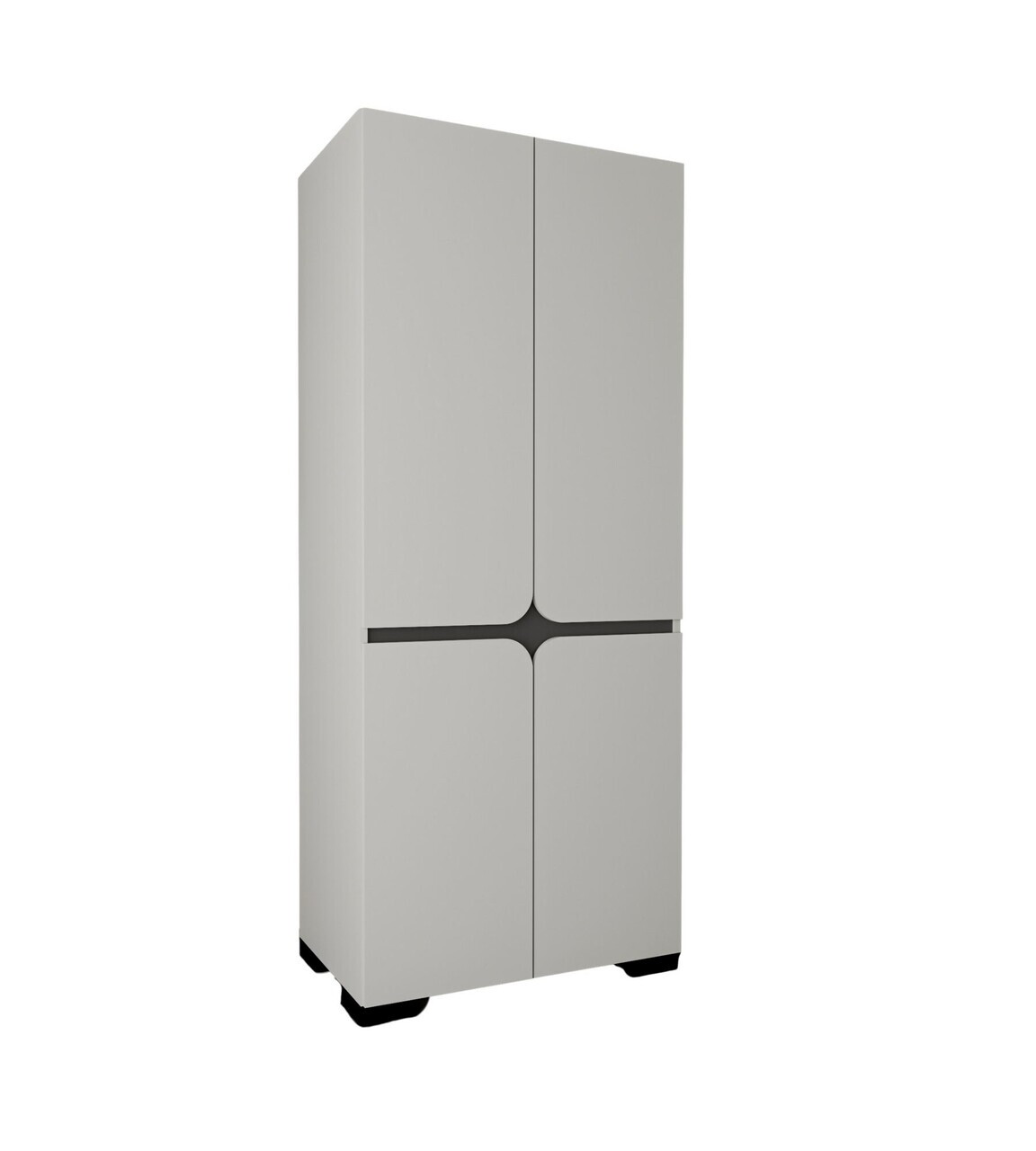 Dulap pentru haine, Hanah Home, Floransa Star 90, 90x210x52 cm, PAL MELAMINAT, Gri — imaginea 4