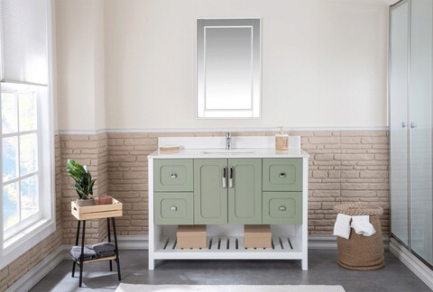 Set mobilier de baie (2 piese), jussara, yampa 48, verde