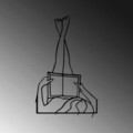 Decoratiune de perete, i Love Reading, Metal, Dimensiune: 42 x 69 cm, Negru