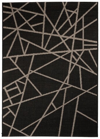 Covor Ovideo, Decorino, 80×150 cm, polipropilena, negru/gri 80x150
