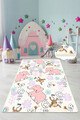 Covor, Pink Elephant  , 80x150 cm, Catifea, Multicolor