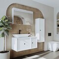 Set Dulap de Baie cu Chiuvetă și Oglindă (3 Piese), Hanah Home, 2547, MDF, Alb
