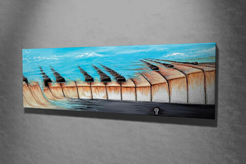 Tablou decorativ, PC238, Canvas, Lemn, Multicolor