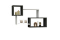 Raft de perete, Puqa Design, Afro, 90.6x51x22 cm, PAL, Alb / Antracit