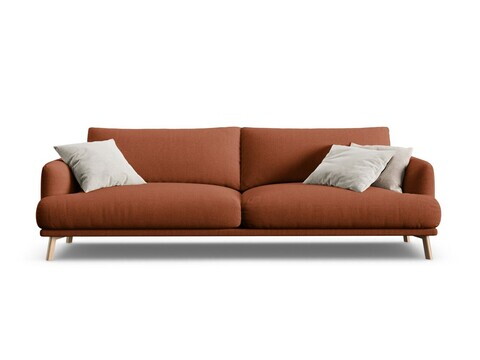 Canapea 4 locuri, Naomi, Micadoni Home, 230x95x75 cm, tesatura structurata, caramiziu