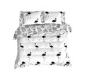 Lenjerie de pat dubla, Hope - Black, EnLora Home, Bumbac Ranforce