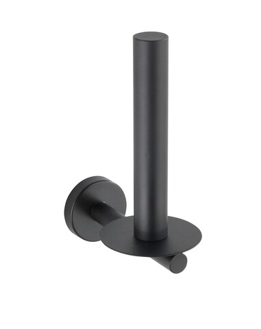 Suport hartie igienica, wenko, bosio, 8 x 12.5 x 18 cm, inox, negru