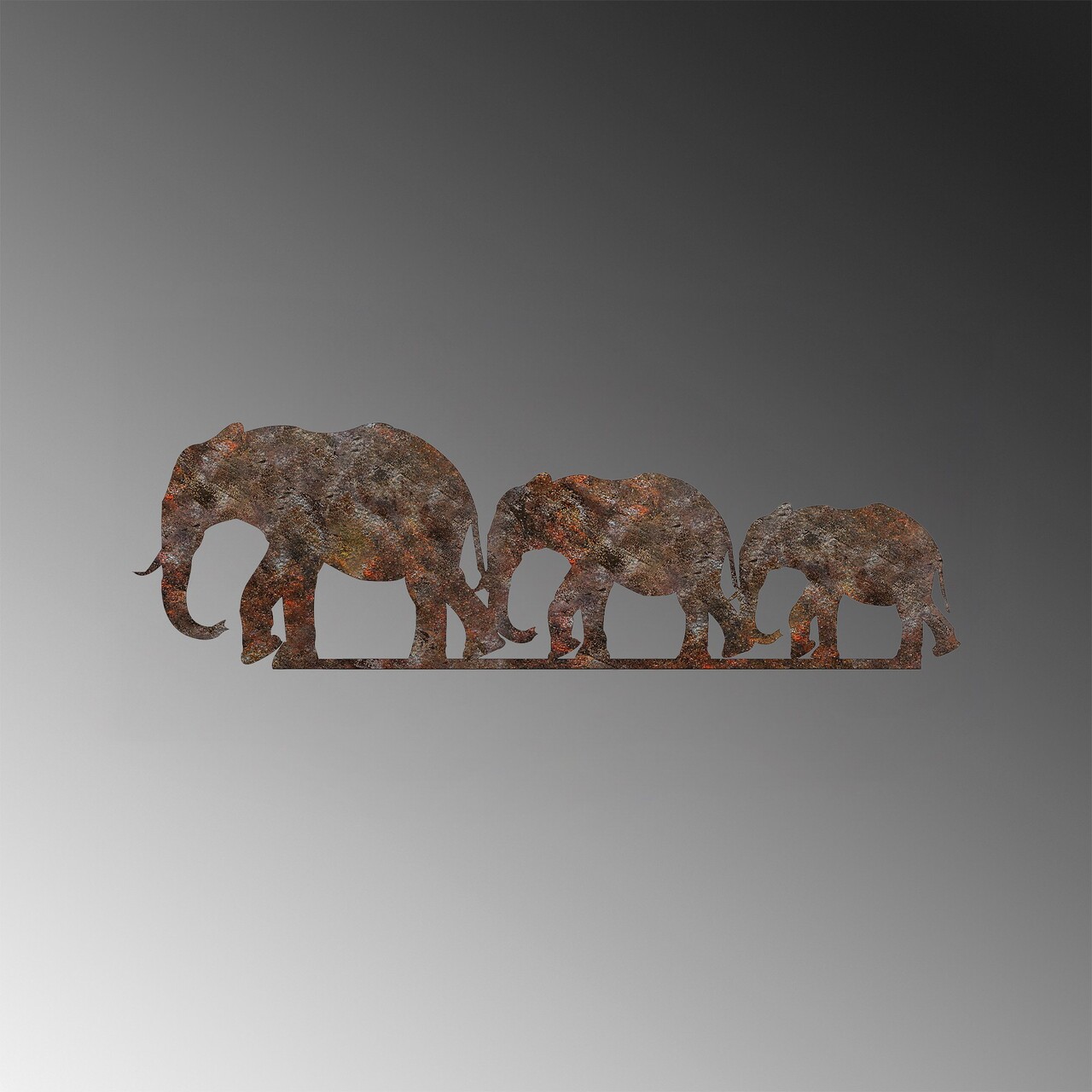 Decoratiune de perete, Rusty Elephant 1, Dimensiune: 15 x 50 cm, Maro antichizat - view 6