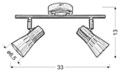 Lustra Arena, Candellux, 33 x 13 cm, 2 x E14, 40W