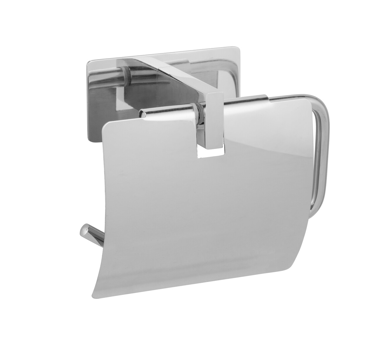 Suport hartie igienica, Wenko, Turbo-Loc, Genova Shine, 14 x 11.4 x 6.2 cm, inox, gri - 1 | YEO