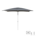 Umbrela de gradina / terasa Thais, 300 x 200 cm, cu manivela, stalp Ø48 mm, aluminiu, gri