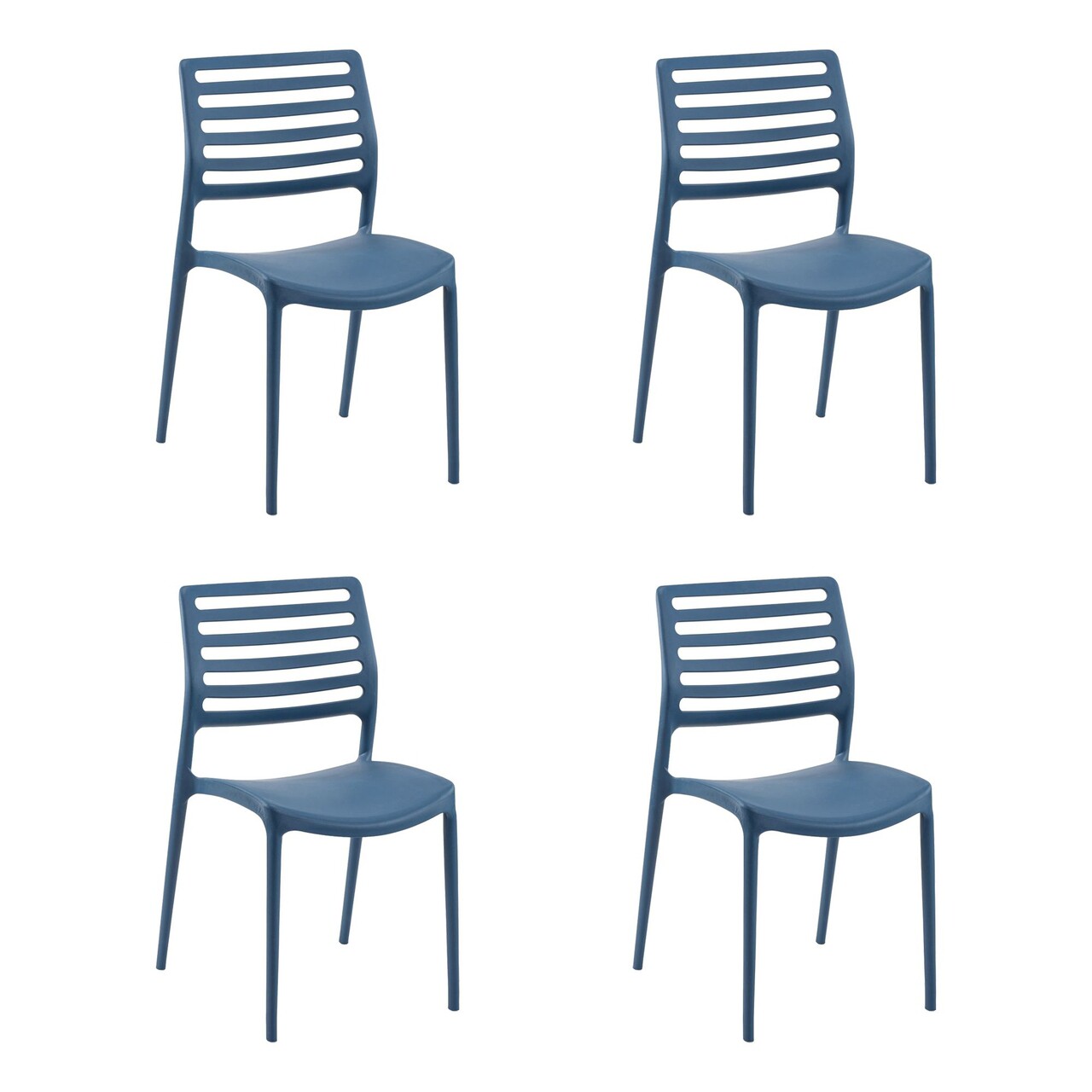 Set scaune 4 piese, Tilia, Louise, Albastru - 2 | YEO