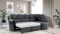Coltar extensibil dreapta 3 locuri ELTAP, L-087, Lord, 243x180x112 cm, lemn/poliester, gri inchis/negru