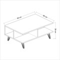 Masuta de cafea Lyon, Maison in Design, 90 x 60 x 39 cm, PAL, alb/natural