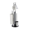 Suport pentru hartie igienica si perie toaleta Ravina, Wenko, 20x70 cm, inox, argintiu mat