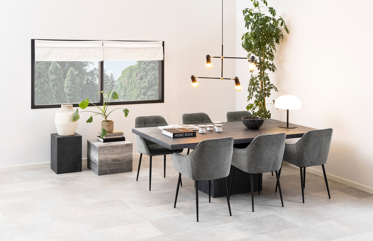 Scaun Brooke, Actona, 58x55x83 cm, tesatura Chenille/otel, antracit - view 7