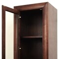 Vitrina cu 1 usa si 2 sertare, Luvru, L.60 l.50 H.190, mdf/pal/furnir de fag, maro