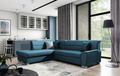 Coltar extensibil stanga 4 locuri ELTAP, BR48, Bergen, 247x214x83 cm, lemn/poliester, albastru
