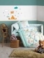 Set de pat pentru copii, 6 piese, 100% bumbac ranforce, Cotton Box, Zurafa