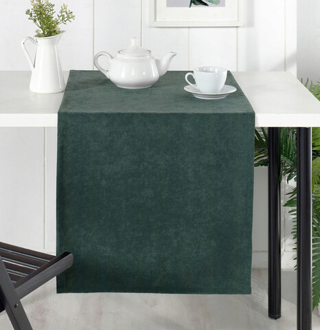 Traversa de masa, DC Home, 198DCH1313, Poliester, 48 x 150 cm, Verde smarald
