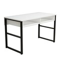 Birou, Puqa Design, Misto, 120 x 72 x 60 cm, pal melaminat/metal, alb/negru