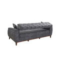 Set canapea extensibilă, Unique Design, 867UNQ1523, Lemn de carpen, Albastru
