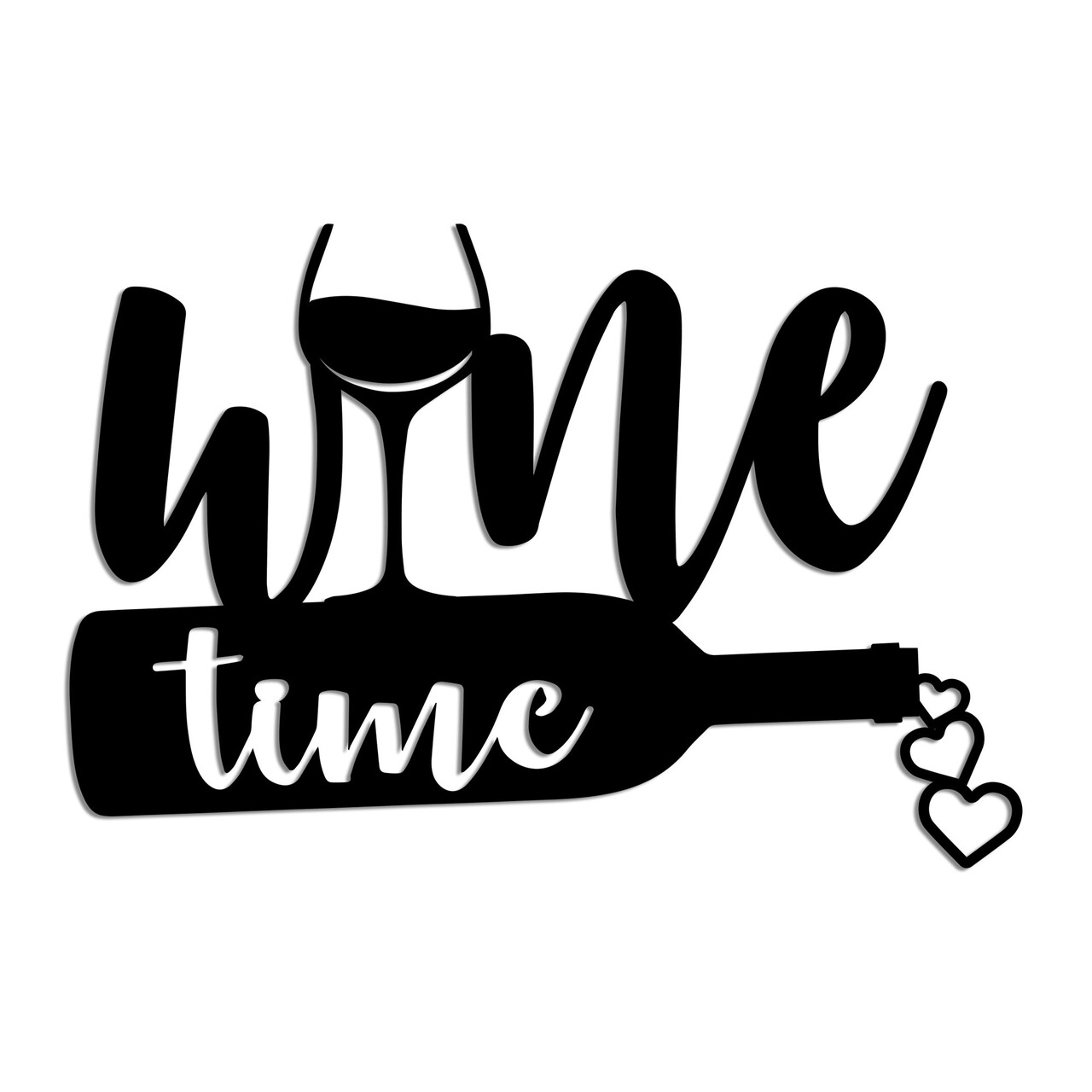 Decoratiune de perete, Wine Time, Dimensiuni: 54 x 37 cm , Negru - view 5