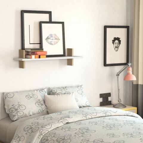 Raft pentru perete, Homitis, Must - White, Sonomo, 20x80x20 cm